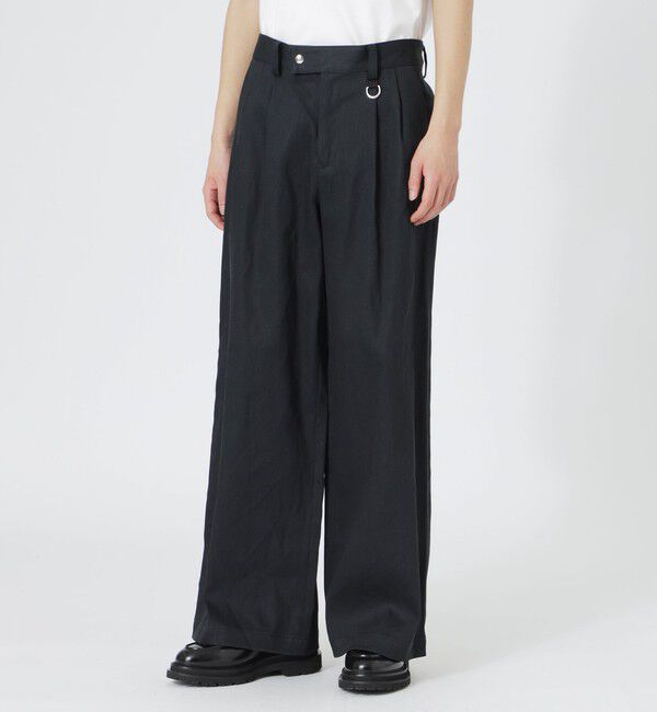  「2タックブラックバギーデニム」|デニム|