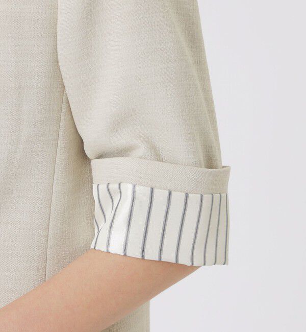  「ウォッシャブルスラブツイルハーフスリーブジャケット」|テーラードジャケット|