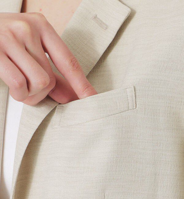  「ウォッシャブルスラブツイルハーフスリーブジャケット」|テーラードジャケット|