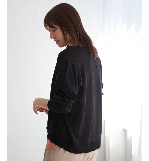 ikka「【洗濯機で洗える／接触冷感】針抜きシアーニットカーディガン【UVカット】」|その他|