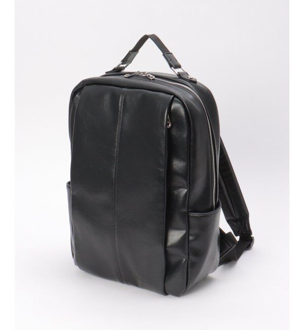 ikka「GPレザータッチバックパック」|その他|ブラック