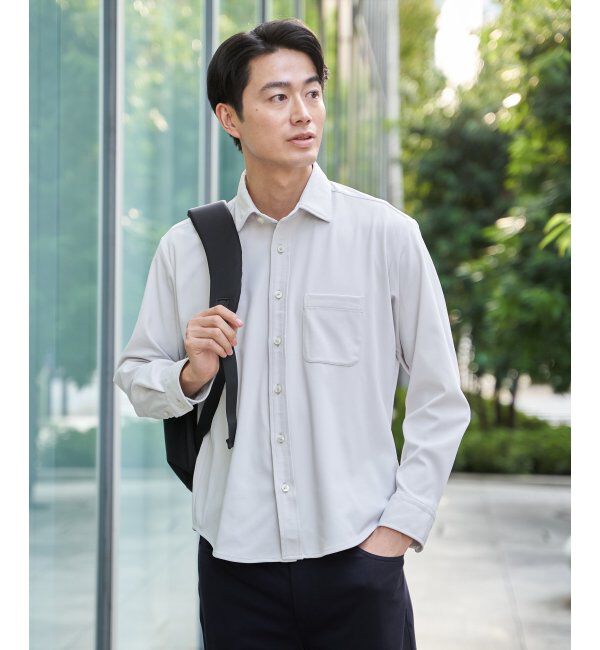 IKKA LOUNGE「GOKU楽ワークワッフルスイスカラーシャツ」|シャツ・ブラウス|