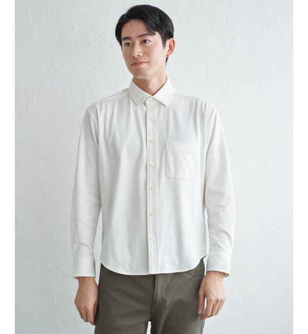 IKKA LOUNGE「GOKU楽ワークワッフルスイスカラーシャツ」|シャツ・ブラウス|