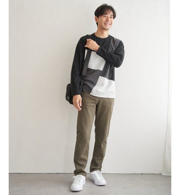 ikka「ブロックスポンチ切り替えロンT」|Tシャツ・カットソー|