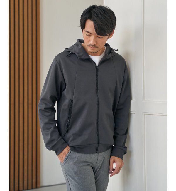 ikka「【イージーケア／吸水速乾】ドライポンチジップパーカ」|カーディガン|
