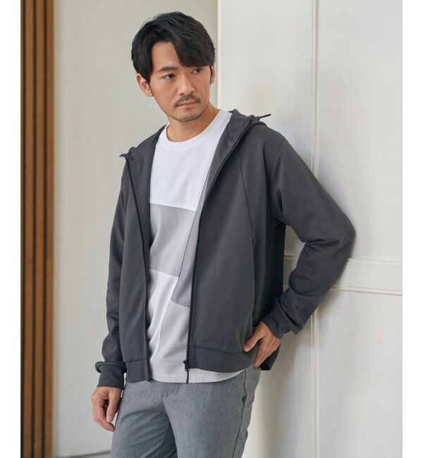 ikka「【イージーケア／吸水速乾】ドライポンチジップパーカ」|カーディガン|
