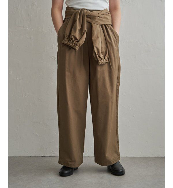 VENCE share style「ウエスト巻きジョガーパンツ」|デニム|ブラウン