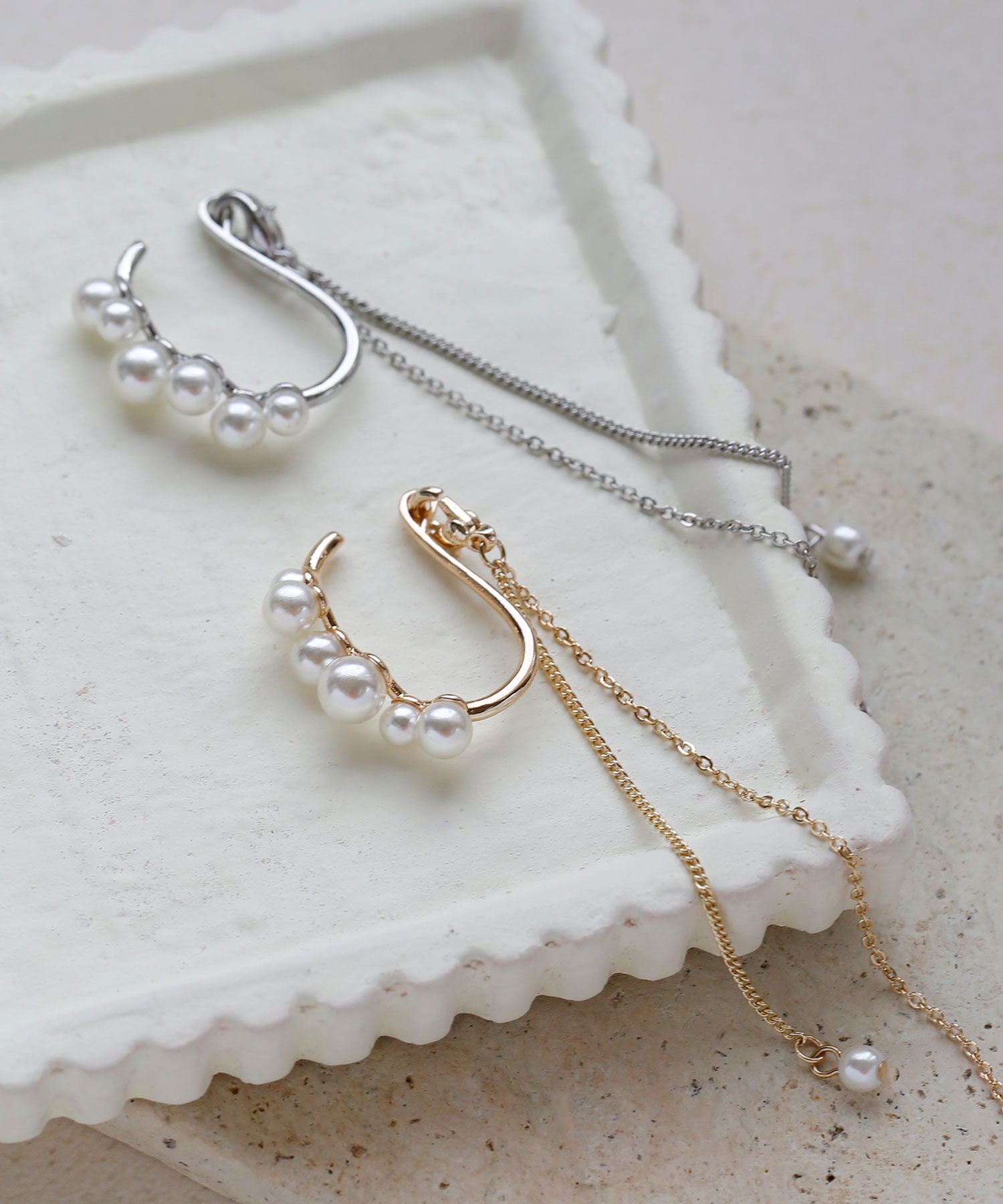 colleca la「[2WAY]パール&times;ロングチェーンイヤーカフ」|イヤーカフ|