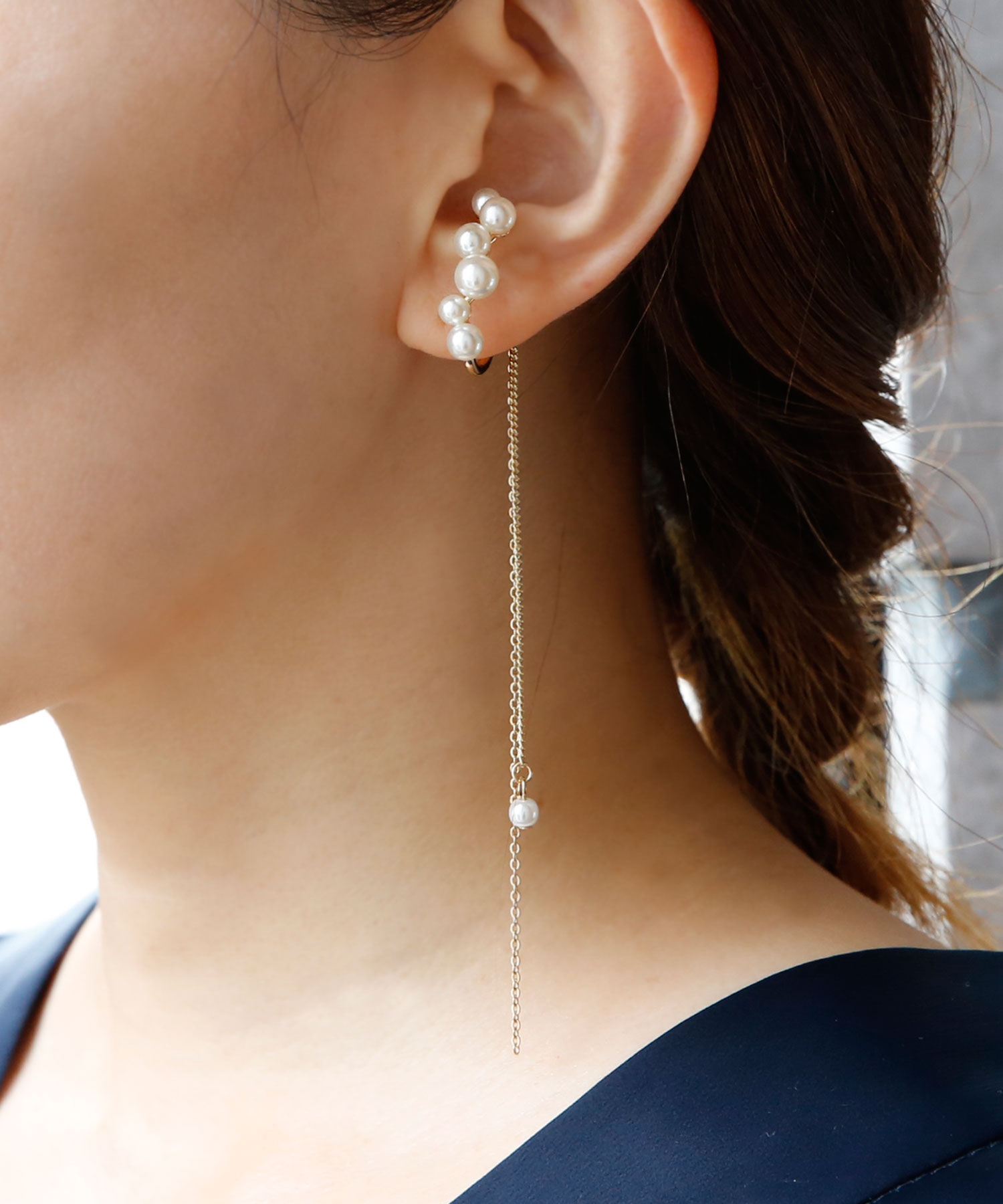 colleca la「[2WAY]パール&times;ロングチェーンイヤーカフ」|イヤーカフ|