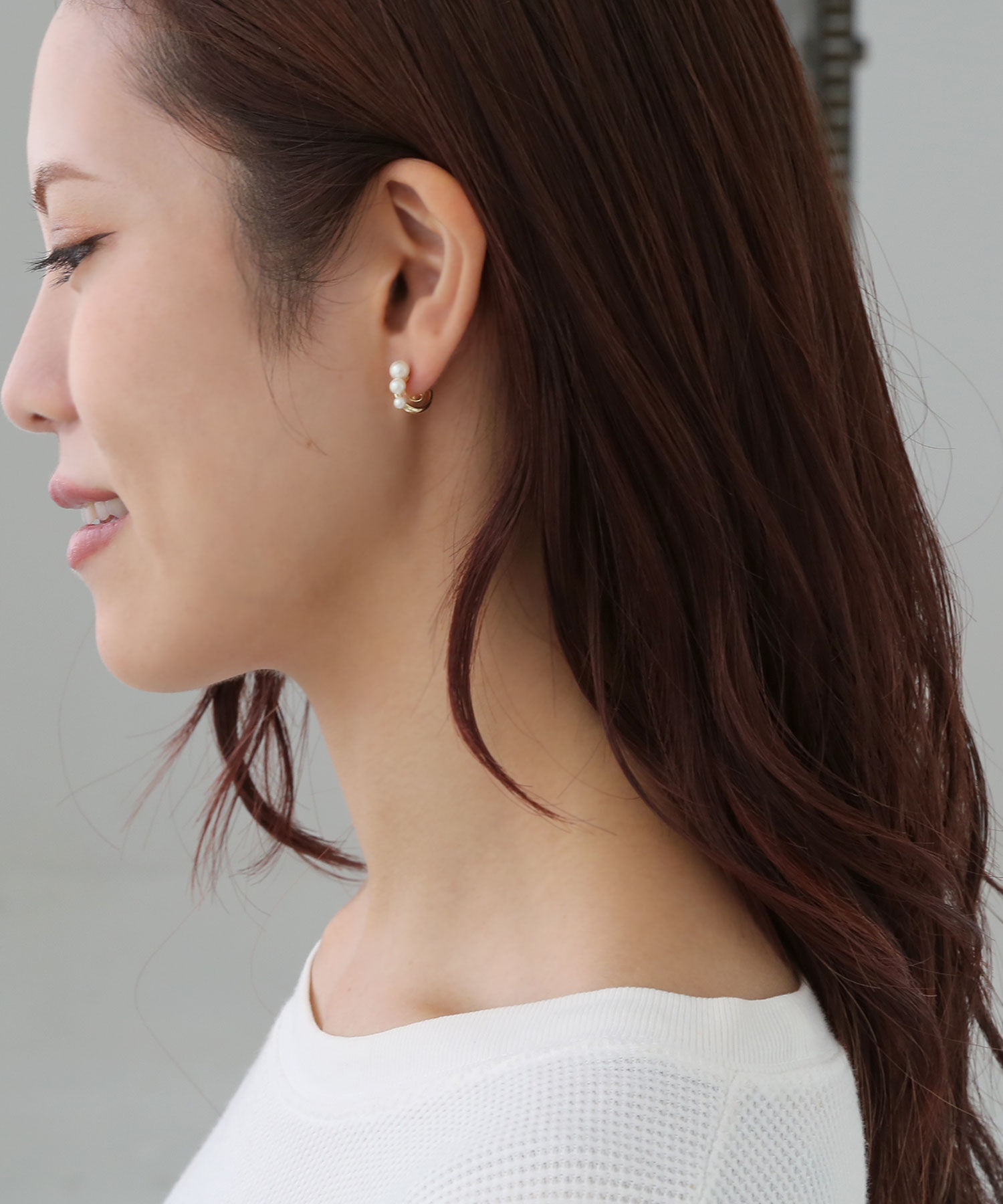  「miniループフィット・パール&times;フープイヤリング」|イヤリング|