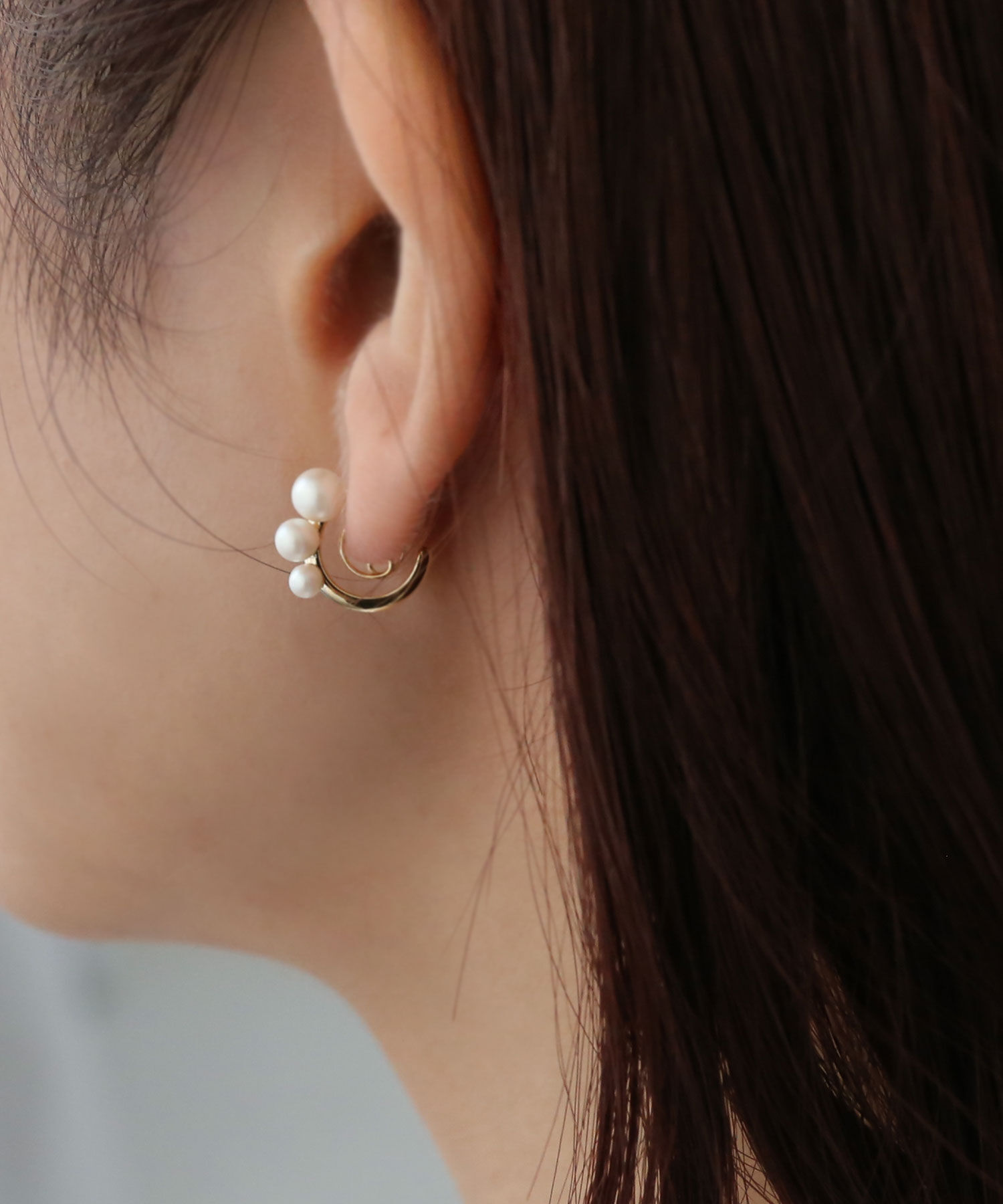  「miniループフィット・パール&times;フープイヤリング」|イヤリング|