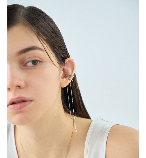 ete「[アシンメトリー] ナチュラルストーン イヤーカフ」|イヤーカフ|