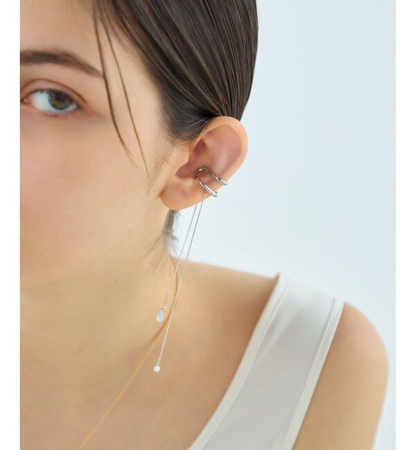 ete「[アシンメトリー] ナチュラルストーン イヤーカフ」|イヤーカフ|