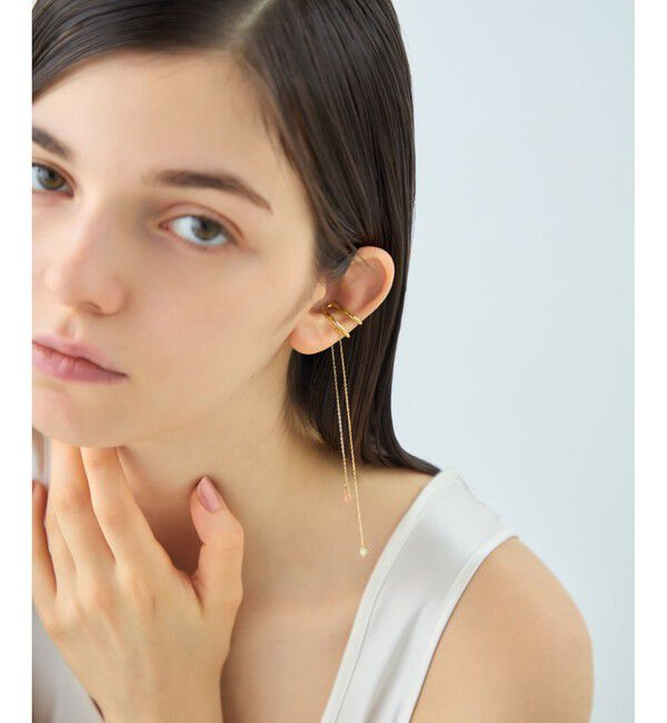 ete「[アシンメトリー] ナチュラルストーン イヤーカフ」|イヤーカフ|