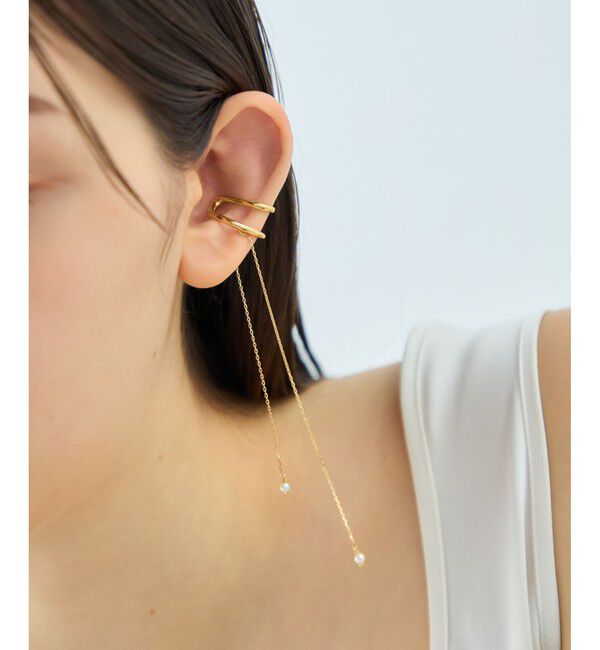 ete「[アシンメトリー] ナチュラルストーン イヤーカフ」|イヤーカフ|