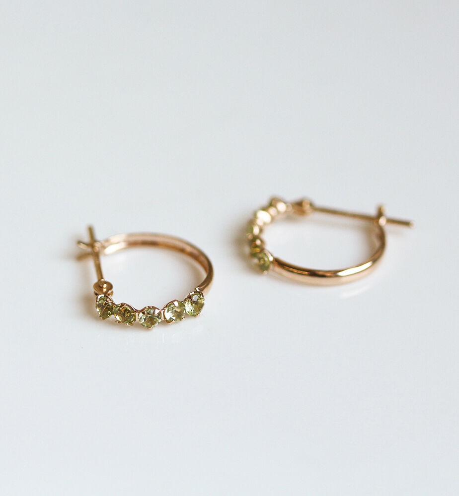  「ペリドット スナップ フープ ピアス  | K10YG」|ピアス|