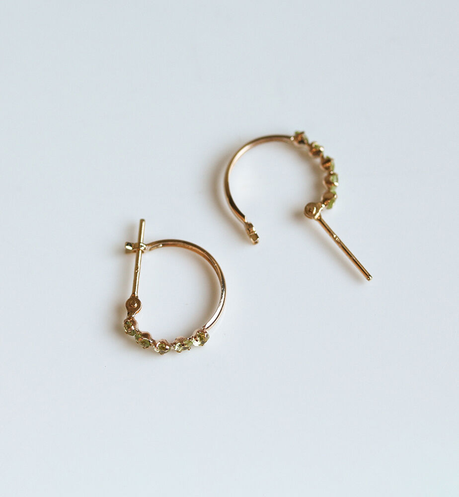  「ペリドット スナップ フープ ピアス  | K10YG」|ピアス|