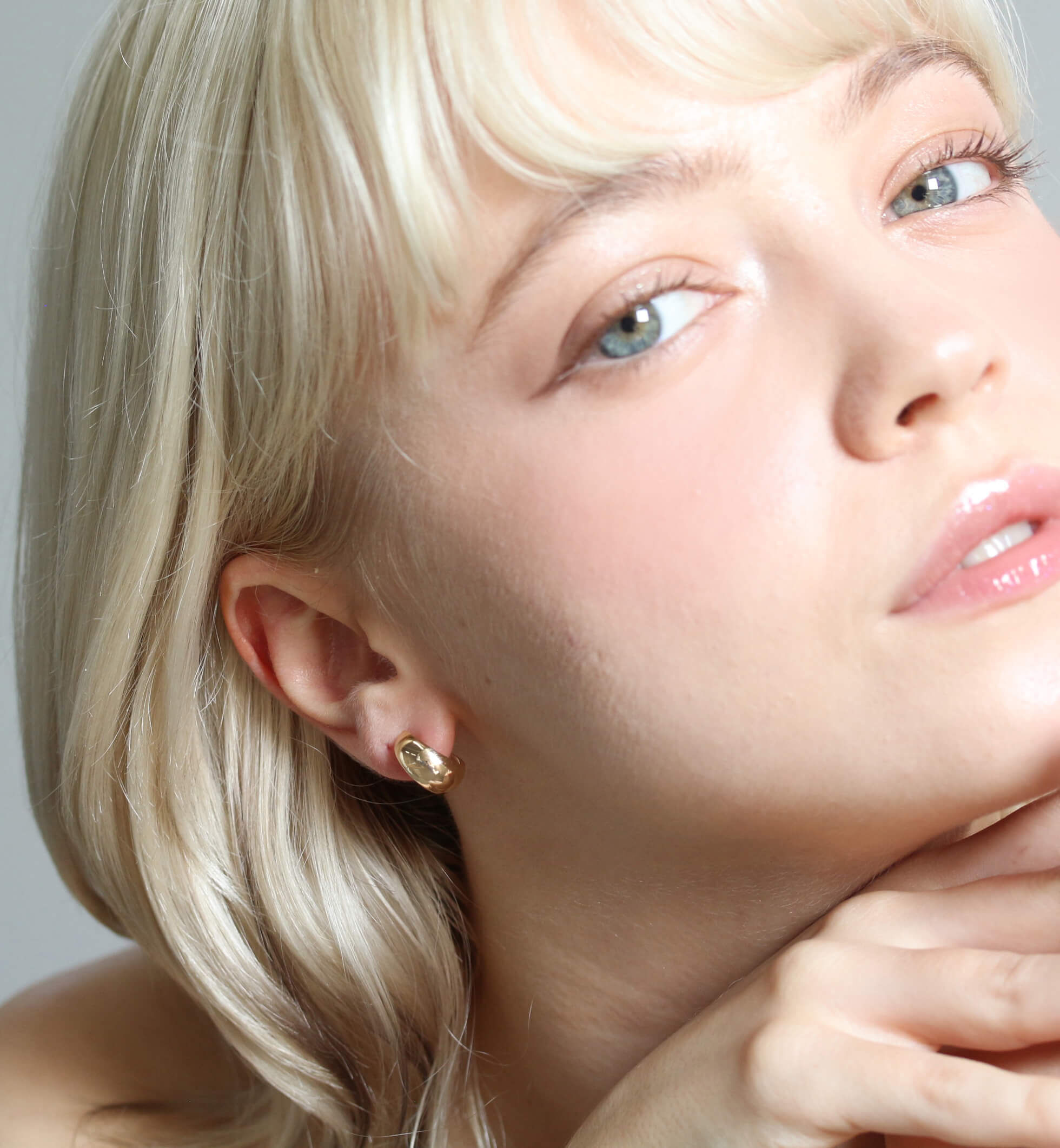  「ゴールド 月甲 イヤリング | K10YG」|イヤリング|