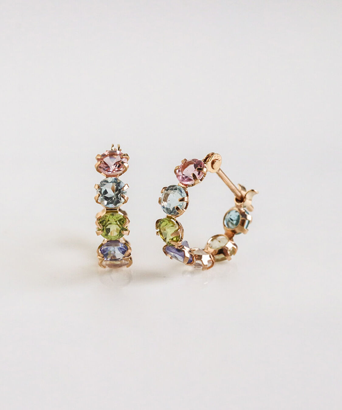  「マルチカラー スナップ フープ ピアス | K10YG」|ピアス|K10 イエローゴールド