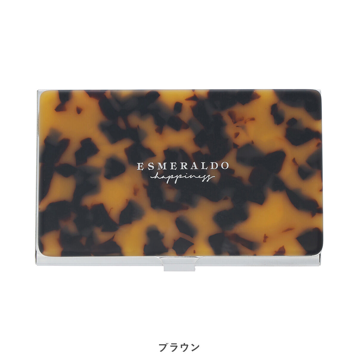  「ESMERALDO happiness エスメラルド・ハピネス スリムネームカードケース」|チャーム・キーホルダー|ブラウン