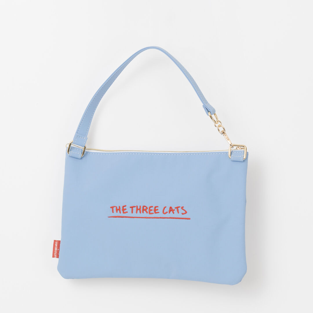  「THE THREE CATS 刺繍フラットポーチ」|ポーチ|
