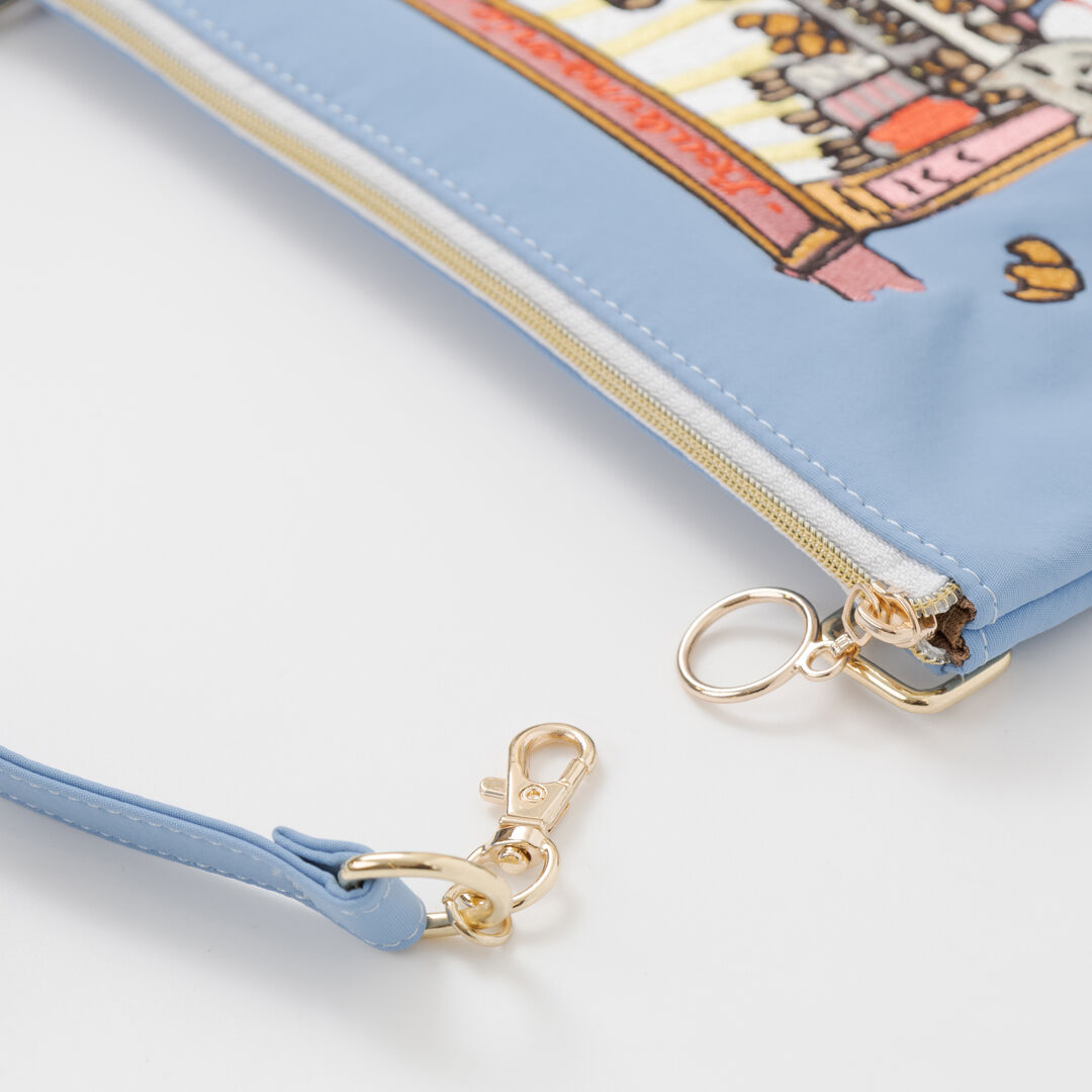  「THE THREE CATS 刺繍フラットポーチ」|ポーチ|