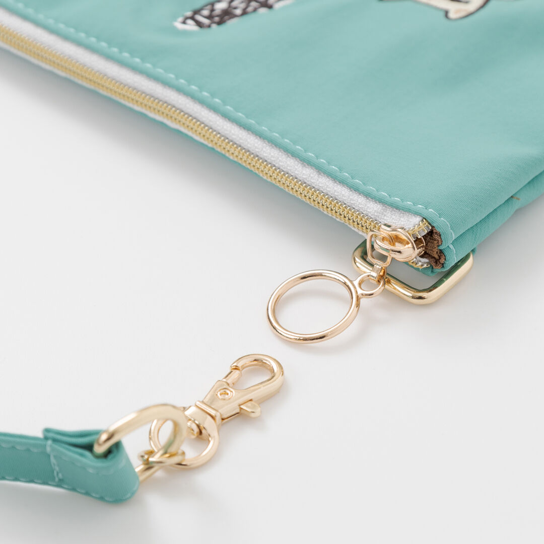  「THE THREE CATS 刺繍フラットポーチ」|ポーチ|