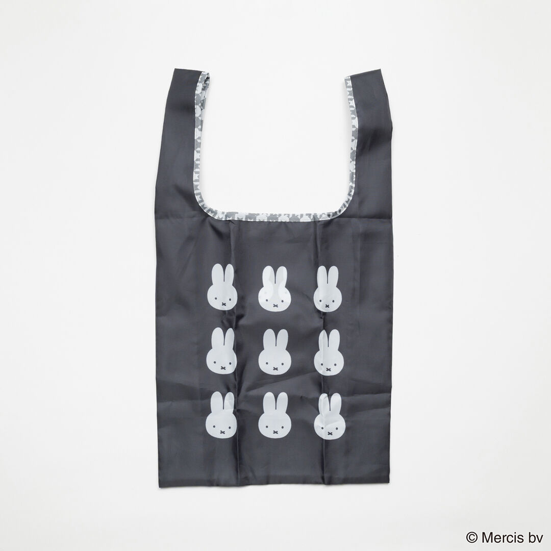  「MIFFY Chidori＆Monotone ショッピングバッグS」|エコバッグ|BLK