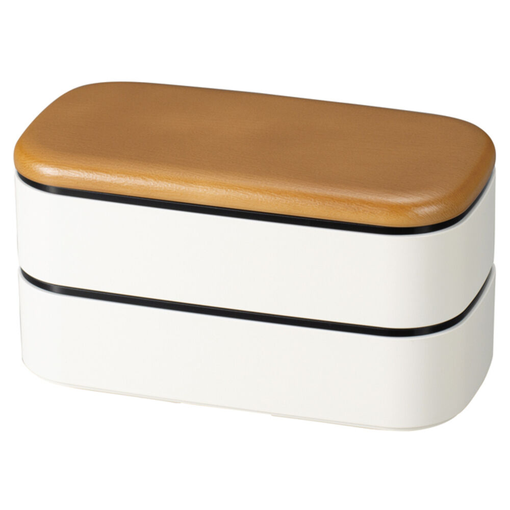 BACKYARD FAMILY「MIYS ミース 弁当箱 2段 大容量 通販 1000ml 男子 男性 木目 弁当 お弁当」|食器・キッチングッズ|ホワイト1