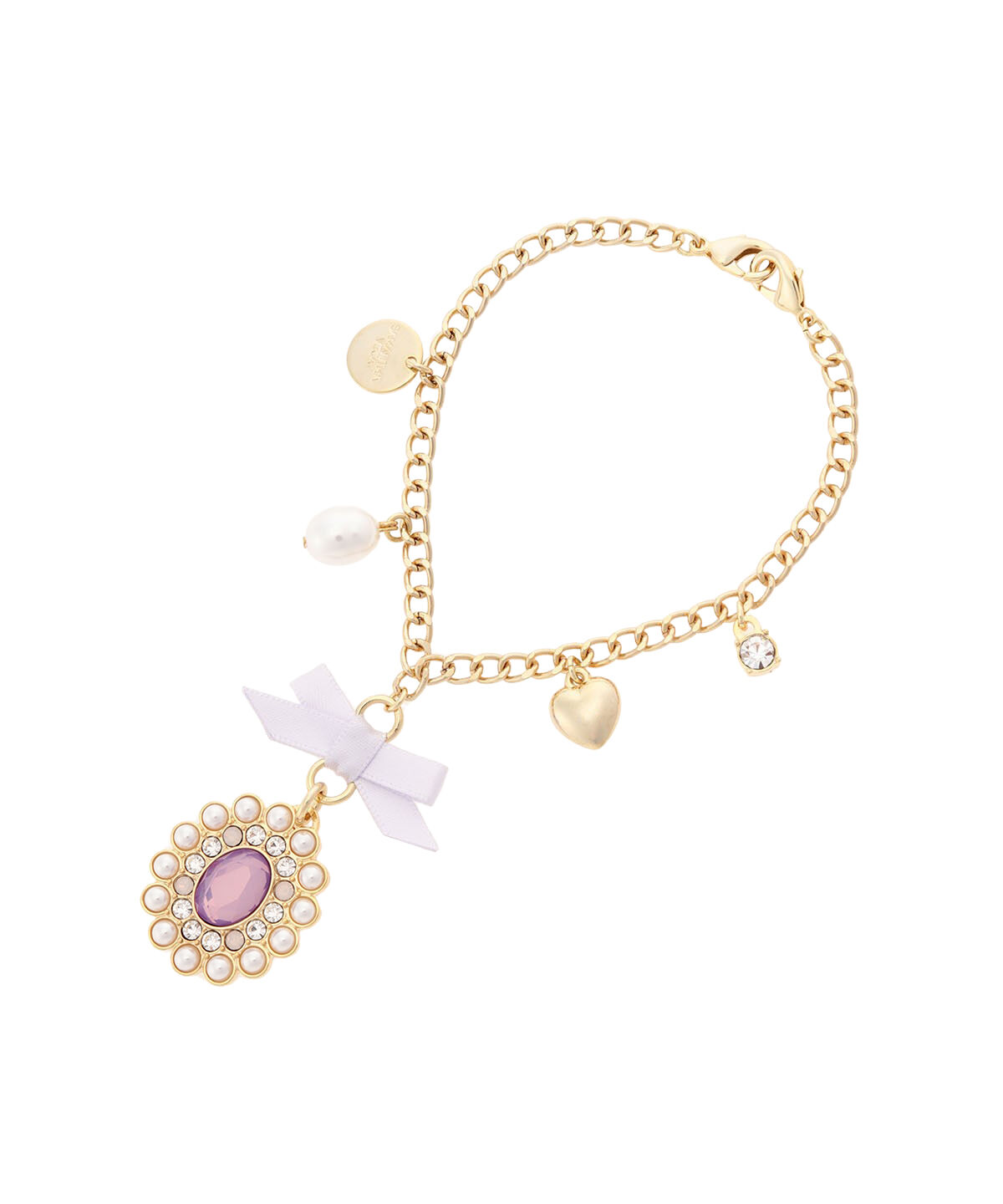 Samantha Vega「リボンカラービジューバッグチャーム」|チャーム・キーホルダー|ラベンダー