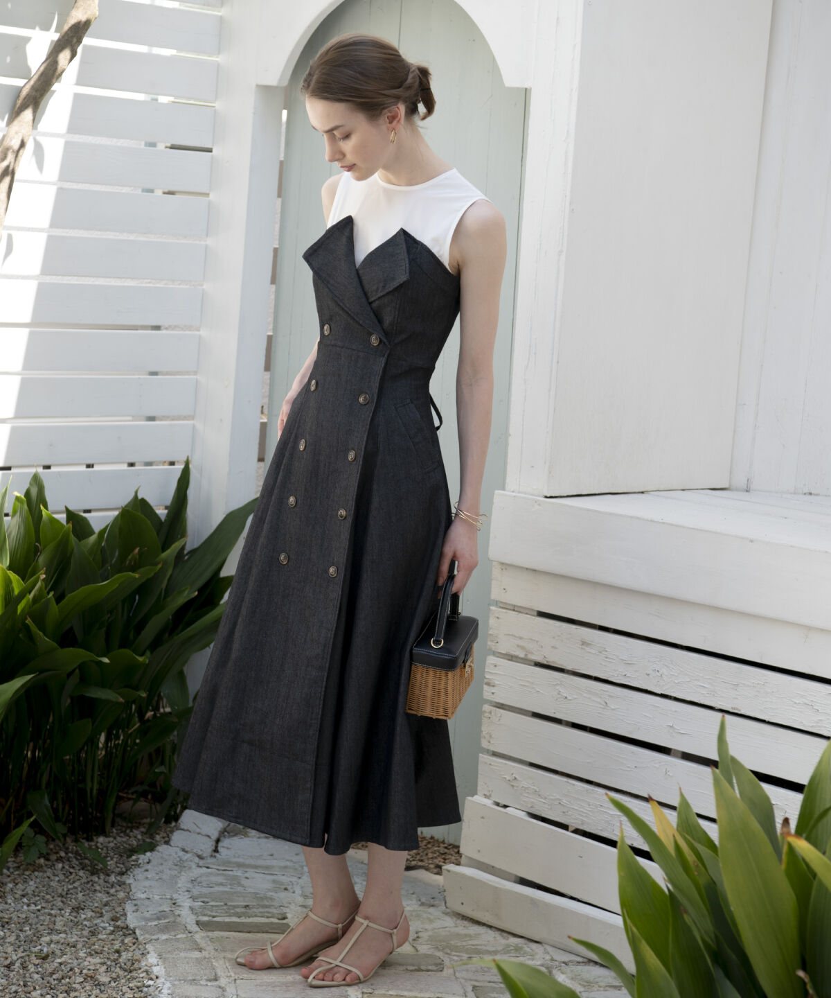 アンドクチュール「デニム切替トレンチワンピース」|ワンピース|