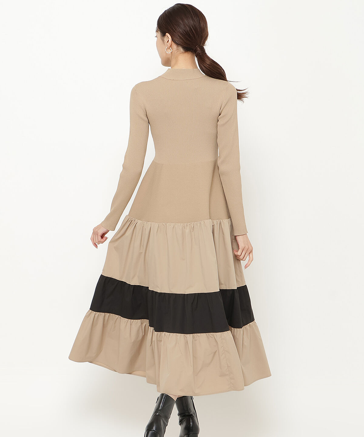 アンドクチュール「布帛ティアードドッキングワンピース」|ワンピース|