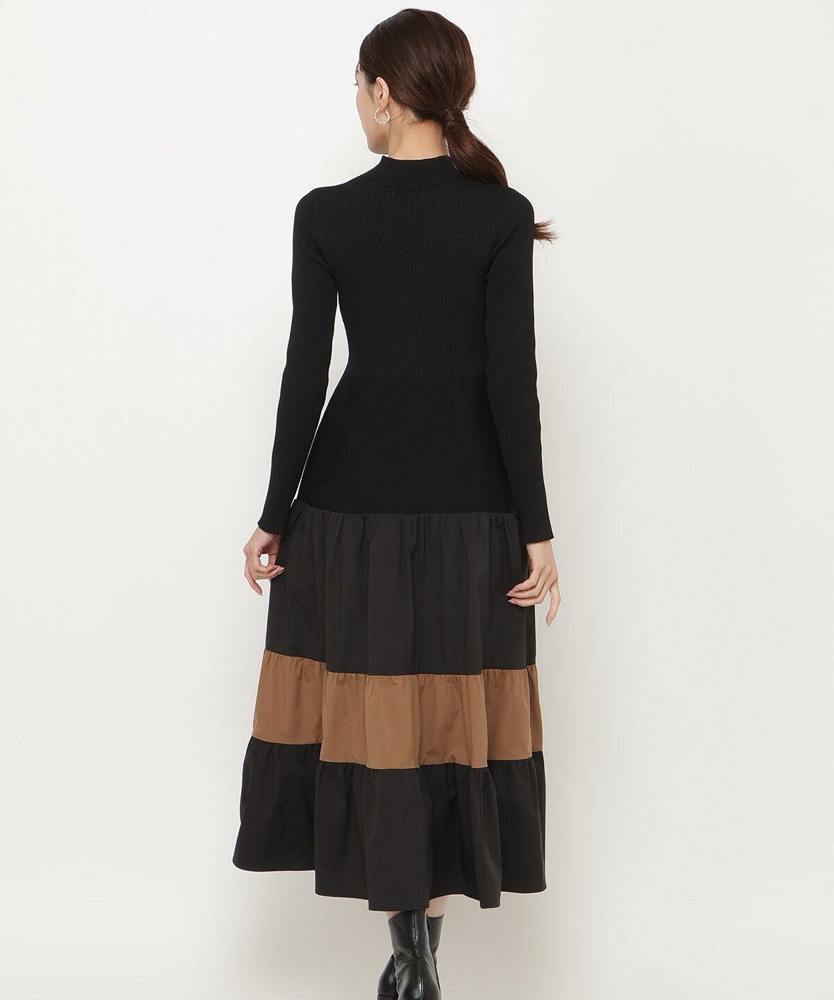 アンドクチュール「布帛ティアードドッキングワンピース」|ワンピース|