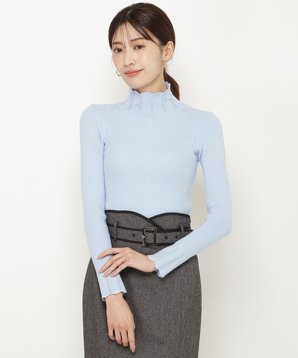 アンドクチュール「スカラハイネックニットプルオーバー」|ニット・セーター|