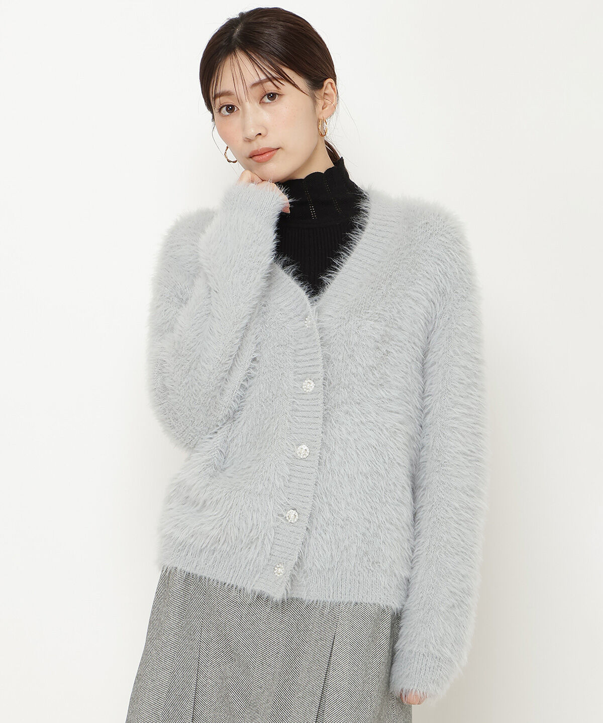 アンドクチュール「シャギーロングカーデ」|カーディガン|