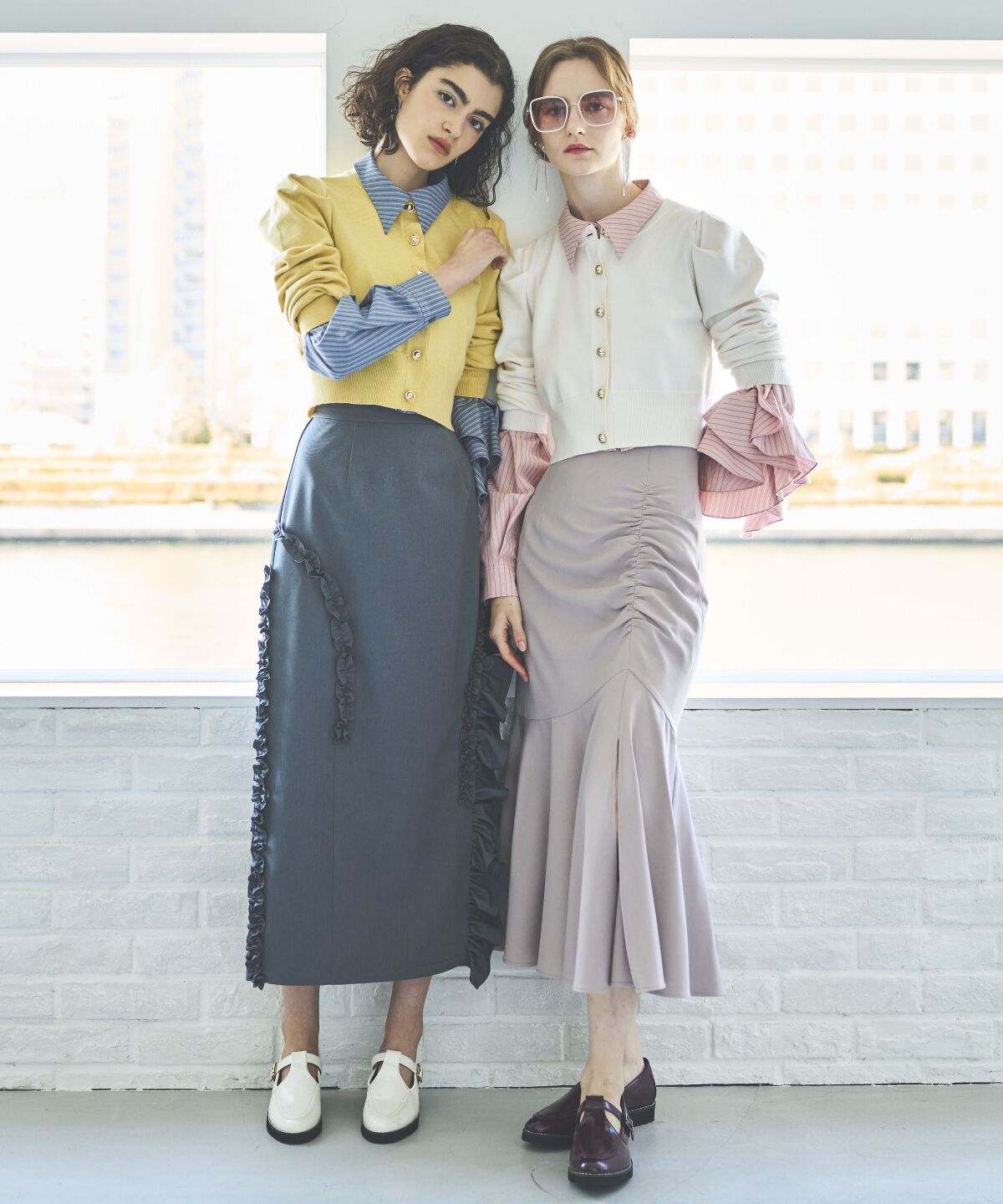 アンドクチュール「パワショルクルーネックカーディガン」|カーディガン|