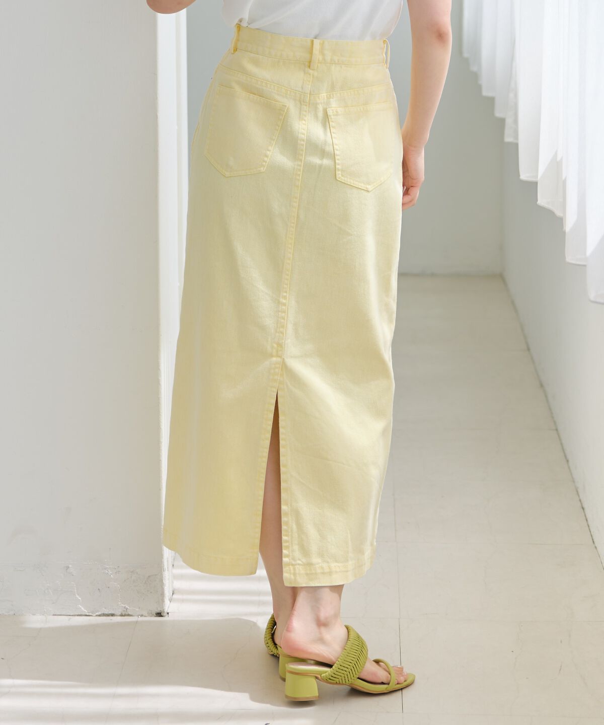 アンドクチュール「ウォッシュドカラーデニムスカート」|スカート|