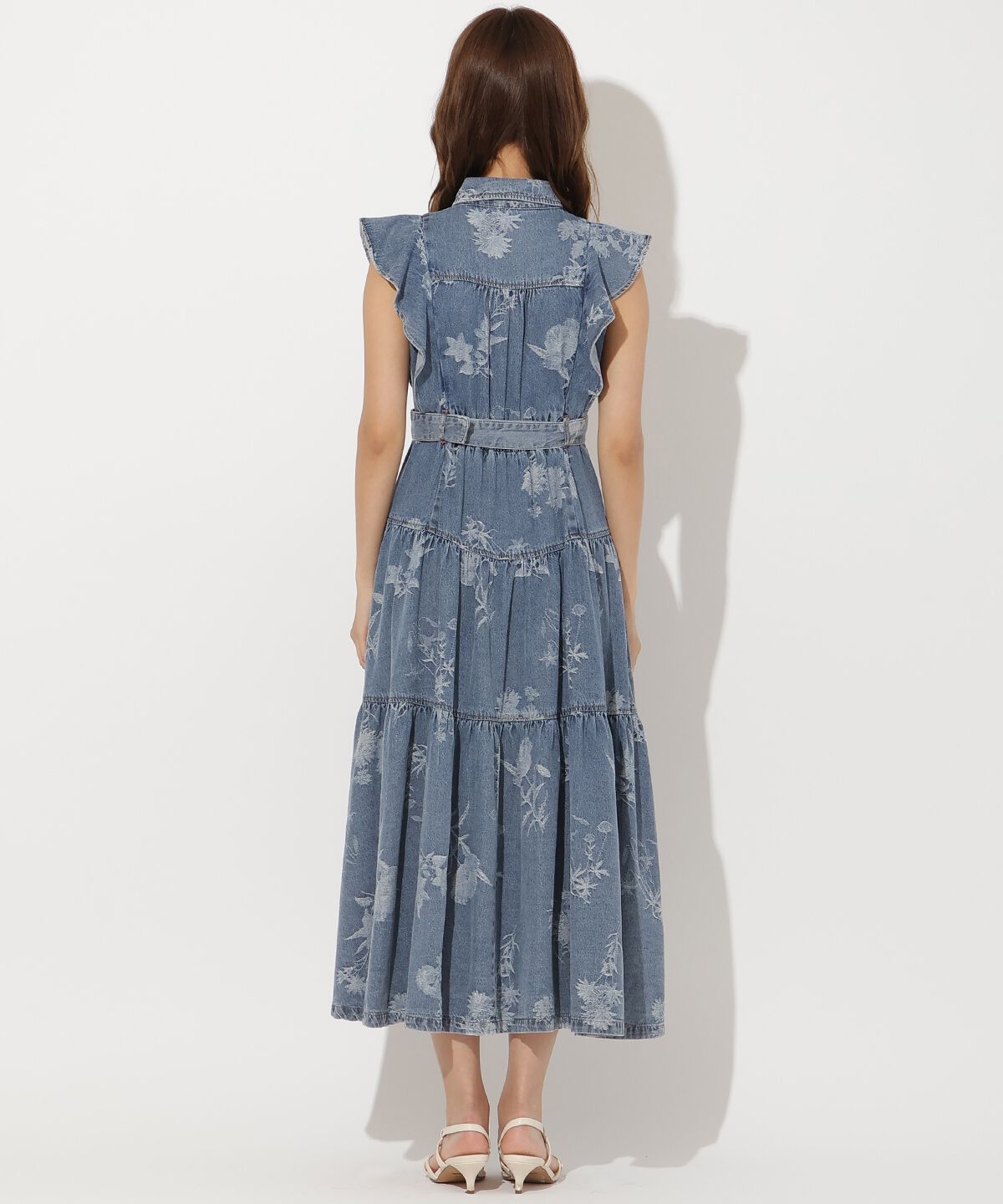アンドクチュール「デニムフラワージャガードワンピース」|ワンピース|