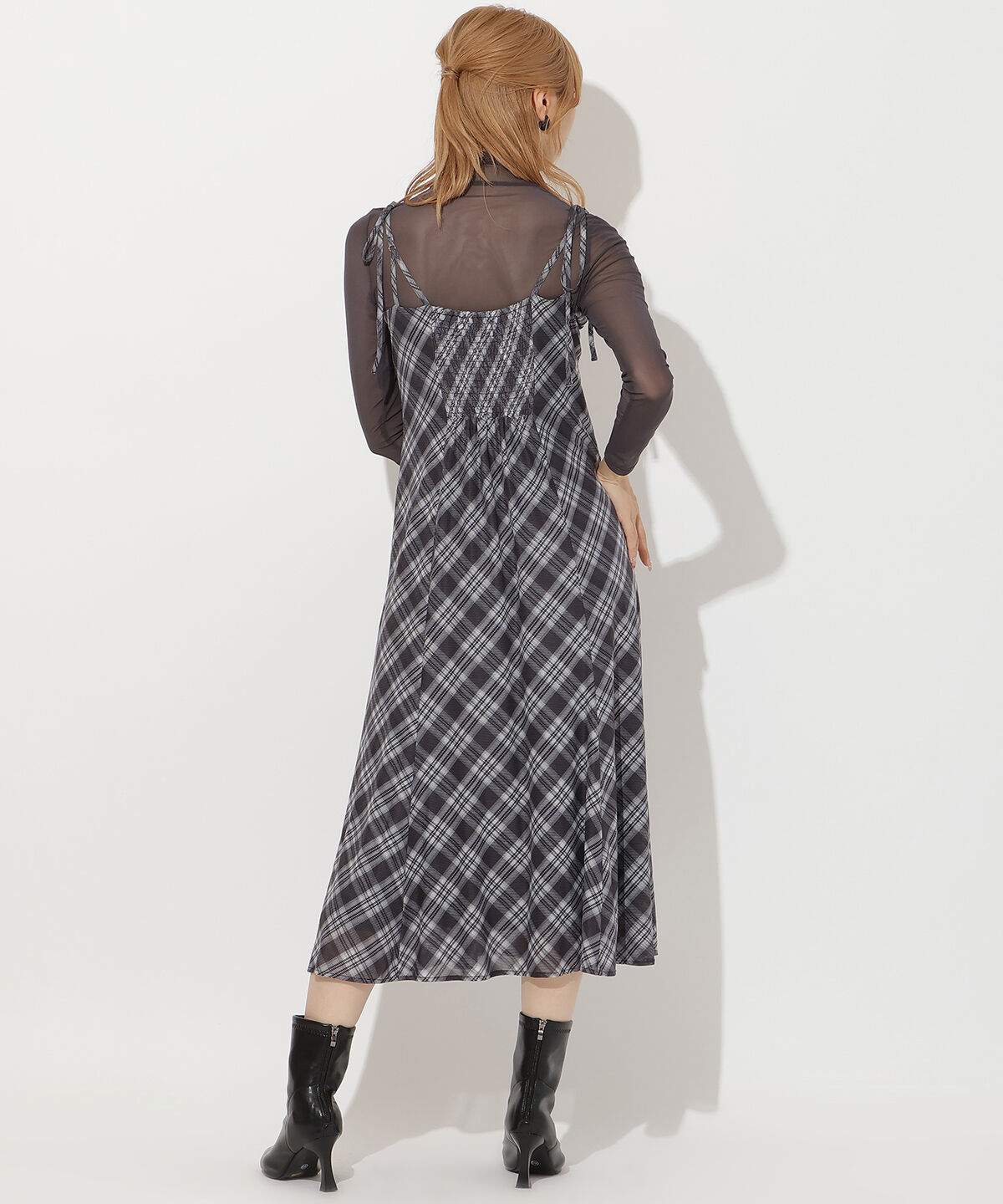 アンドクチュール「バイヤスチェックキャミワンピース」|ワンピース|