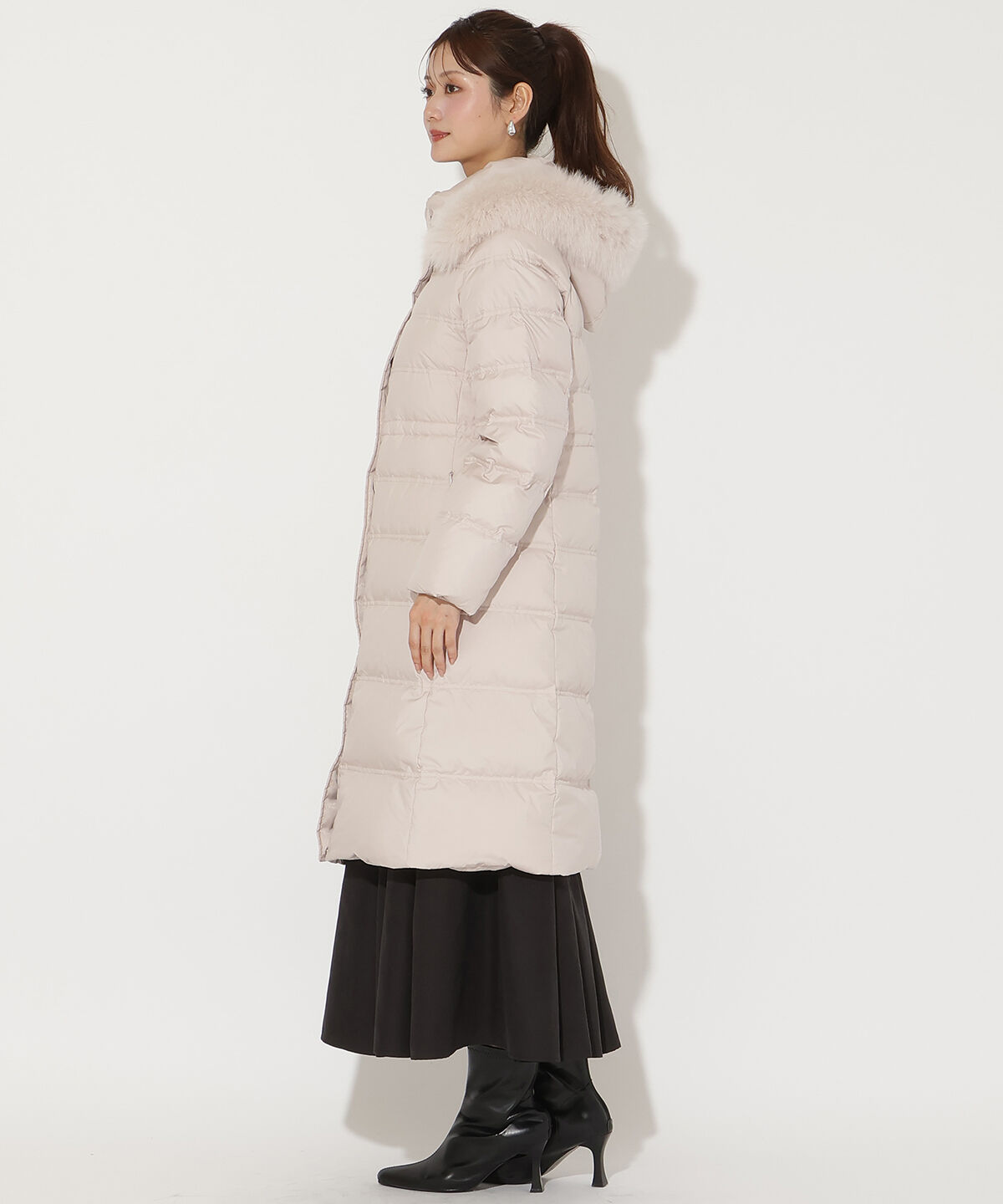 アンドクチュール「FOXファー付きプレミアムミドルロングダウン」|ダウン|