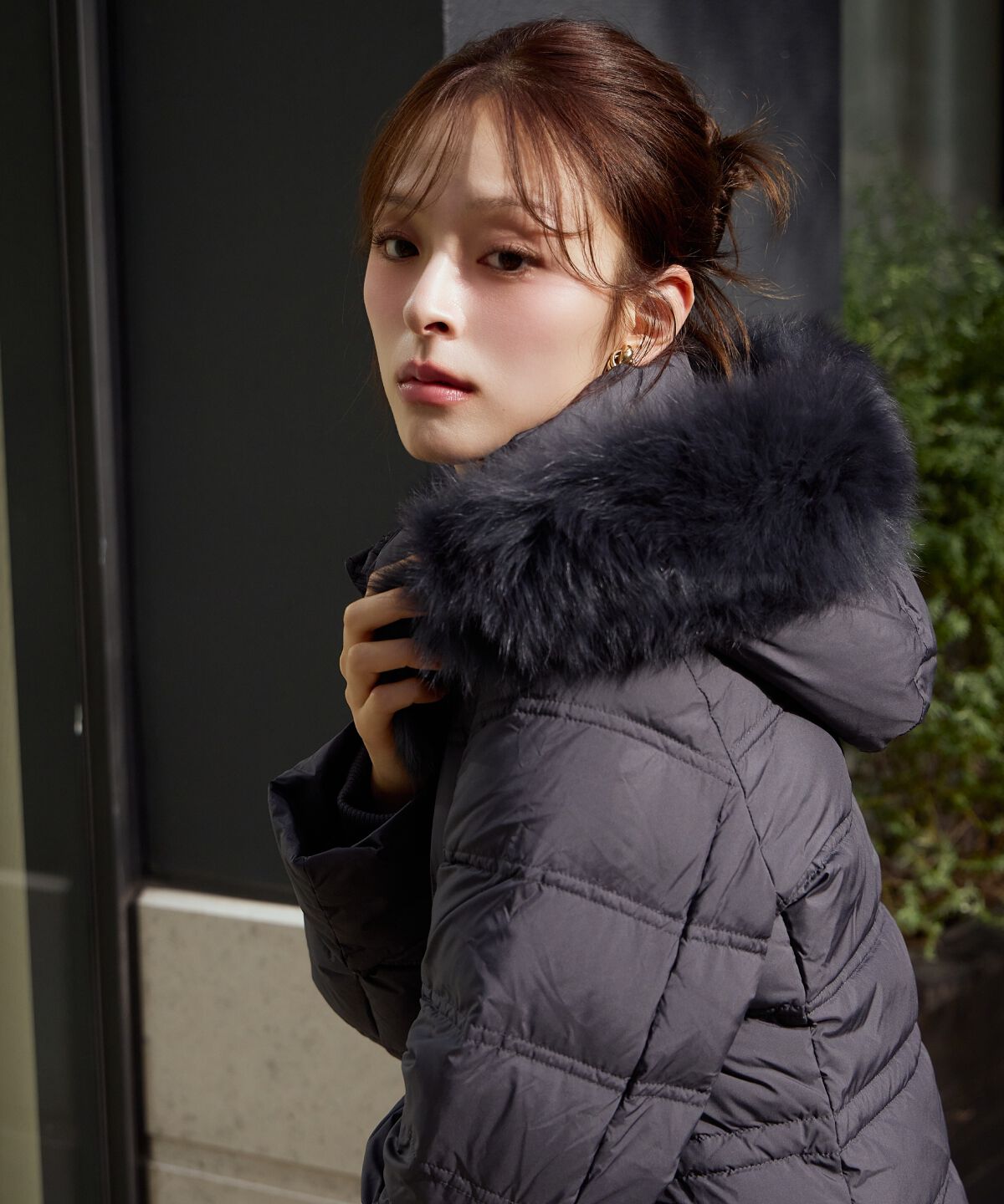 アンドクチュール「FOXファー付きプレミアムミドルロングダウン」|ダウン|