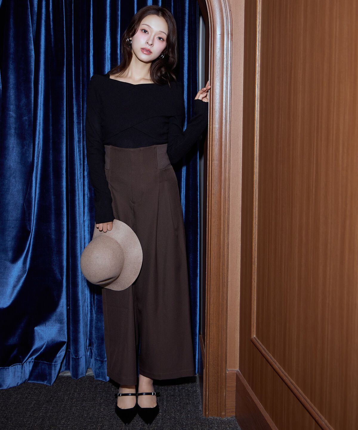 アンドクチュール「ウエストリブワイドパンツ」|その他|