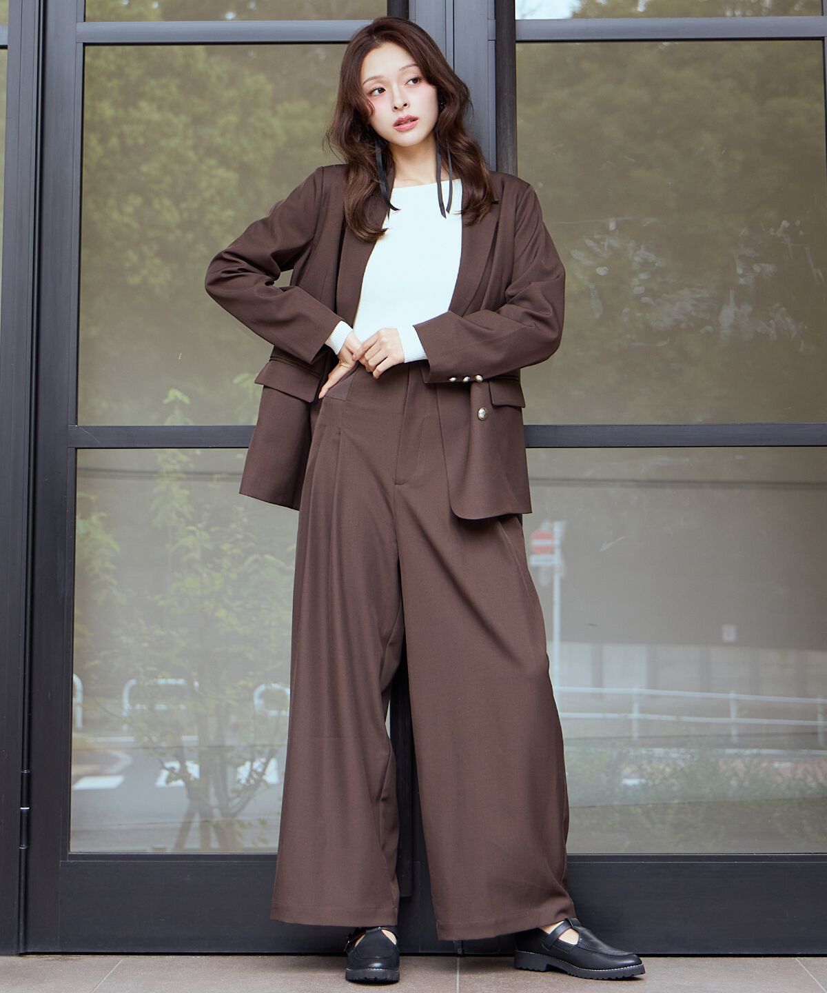 アンドクチュール「ウエストリブワイドパンツ」|その他|