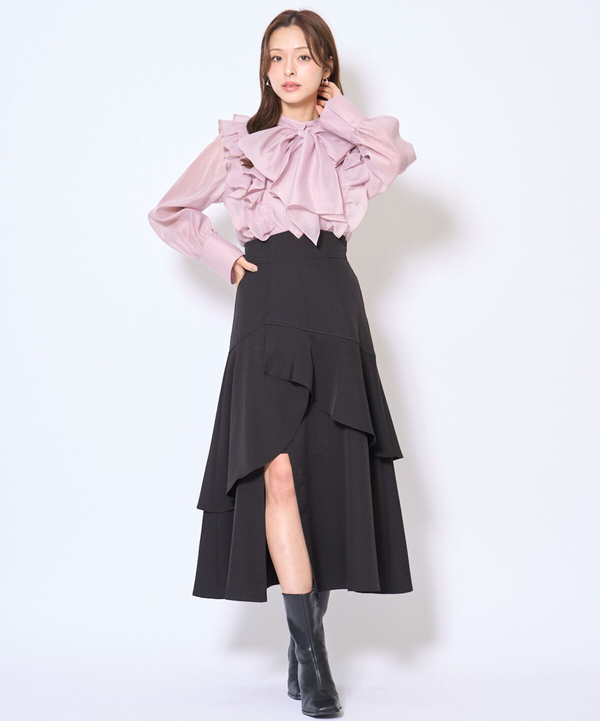 アンドクチュール「インナーミニティアードスカート」|フレア|