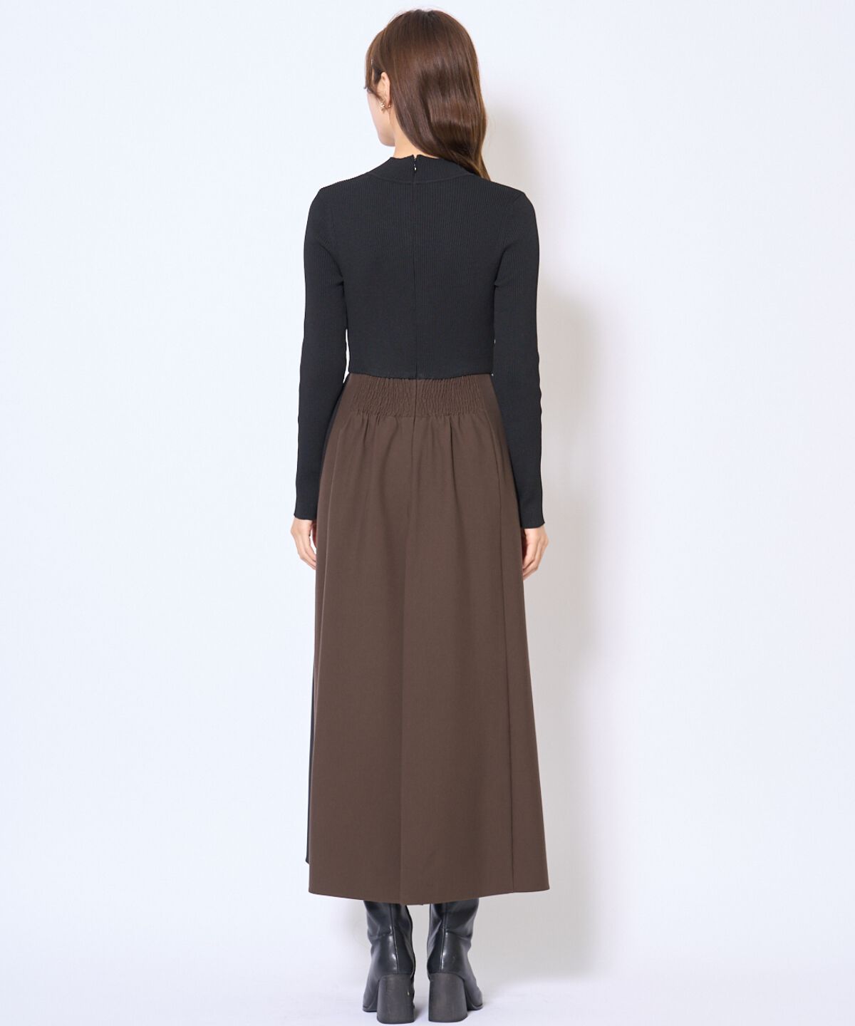 アンドクチュール「配色ドッキングワンピース」|ワンピース|