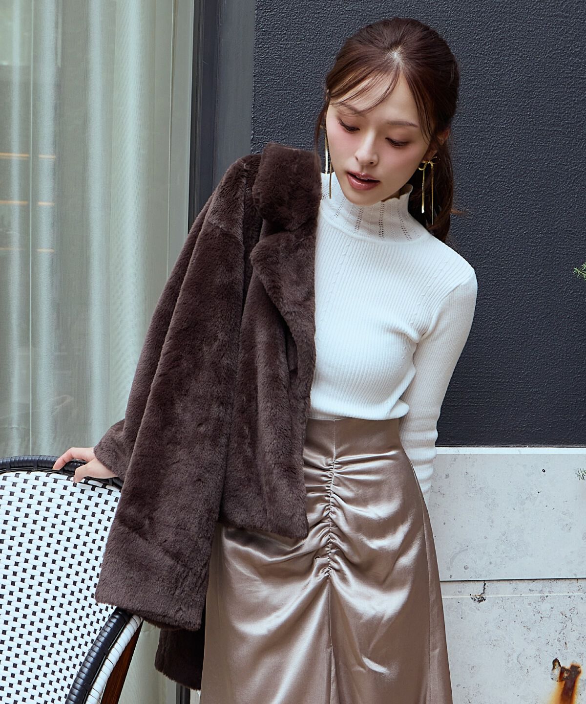 アンドクチュール「スカラハイネックニットプルオーバー」|ニット・セーター|