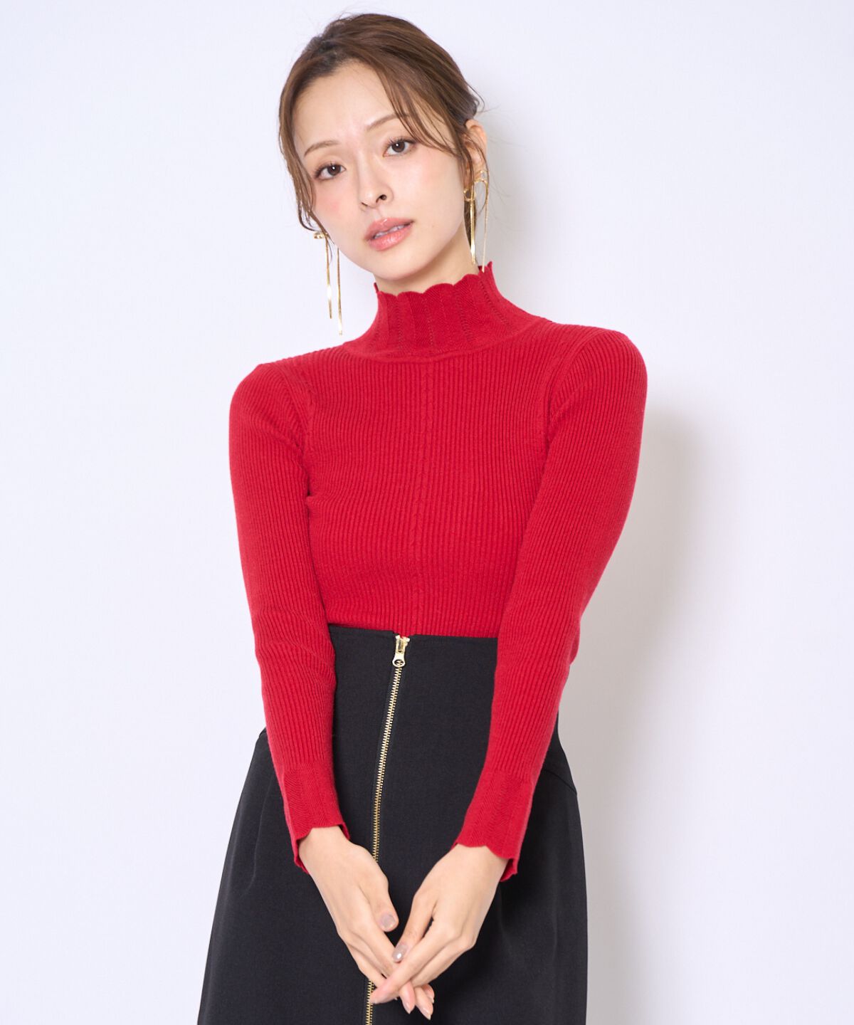 アンドクチュール「スカラハイネックニットプルオーバー」|ニット・セーター|