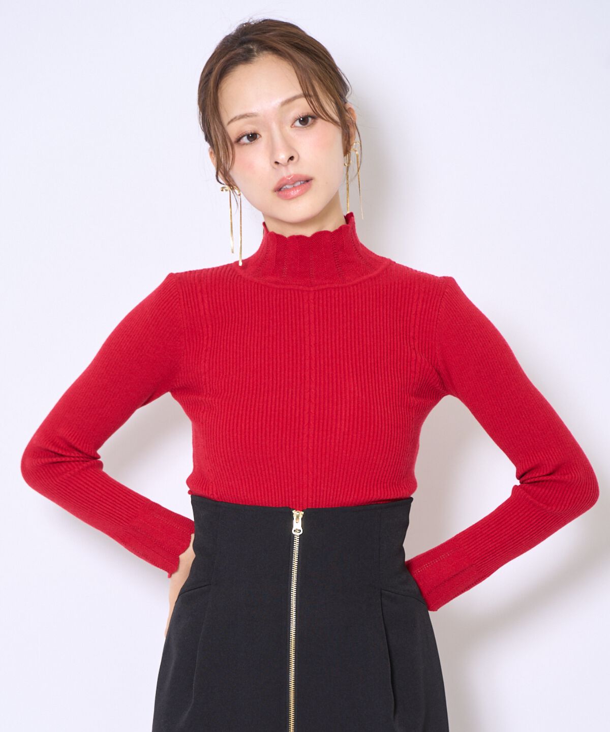 アンドクチュール「スカラハイネックニットプルオーバー」|ニット・セーター|