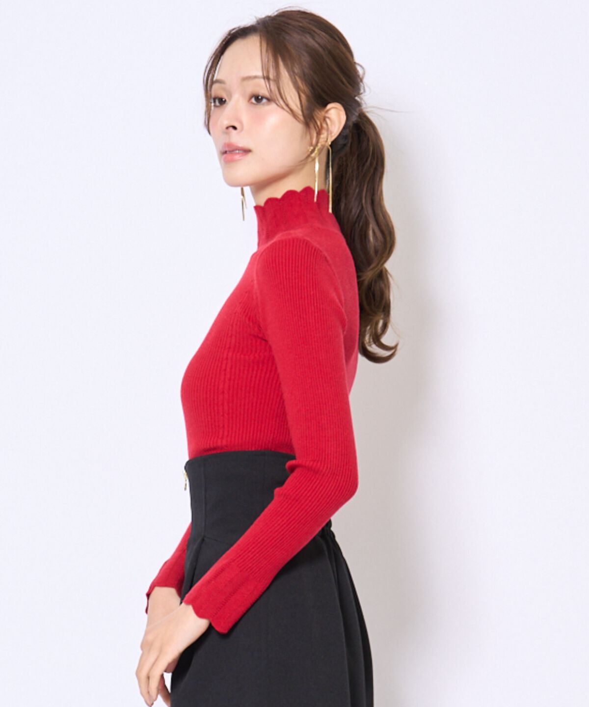 アンドクチュール「スカラハイネックニットプルオーバー」|ニット・セーター|