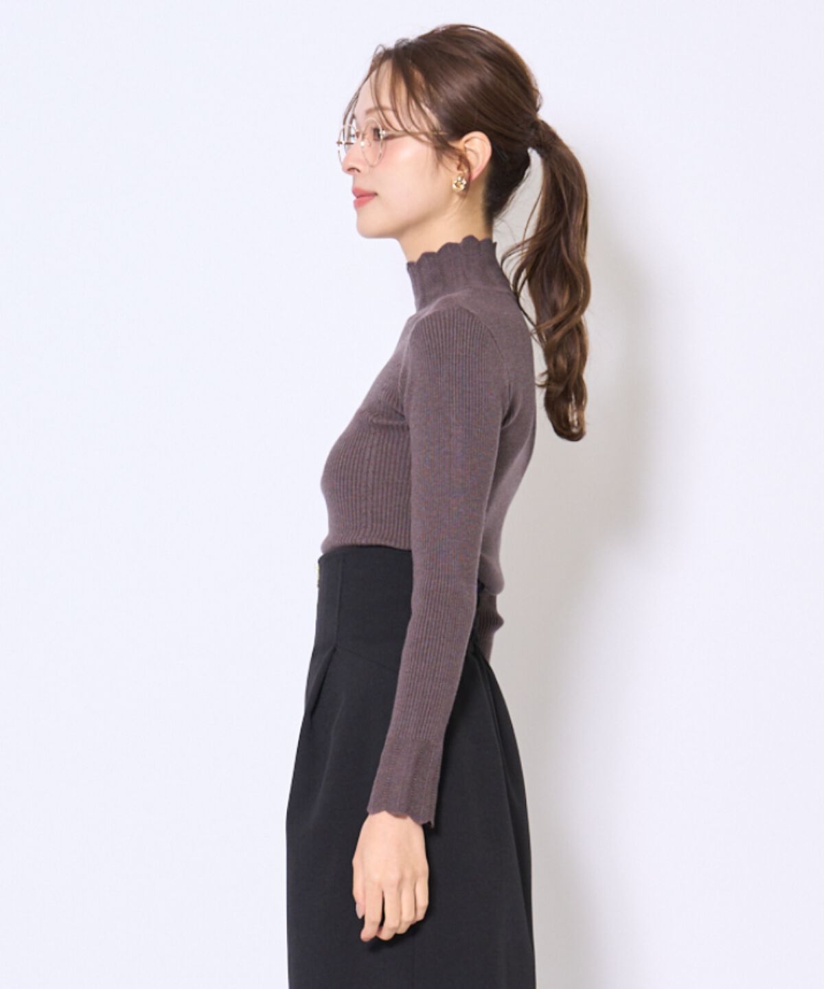 アンドクチュール「スカラハイネックニットプルオーバー」|ニット・セーター|